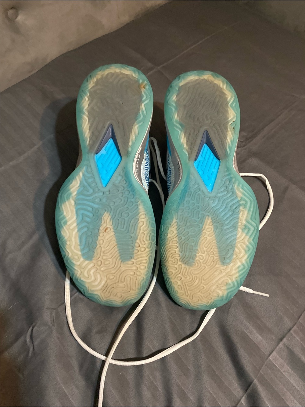 Basketball Sneakers with Icy Blue Translucent Soles